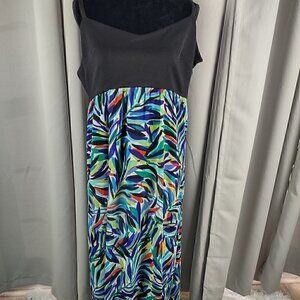 Nicole Miller Rainbow Maxi Dress Sleeveless Size 16